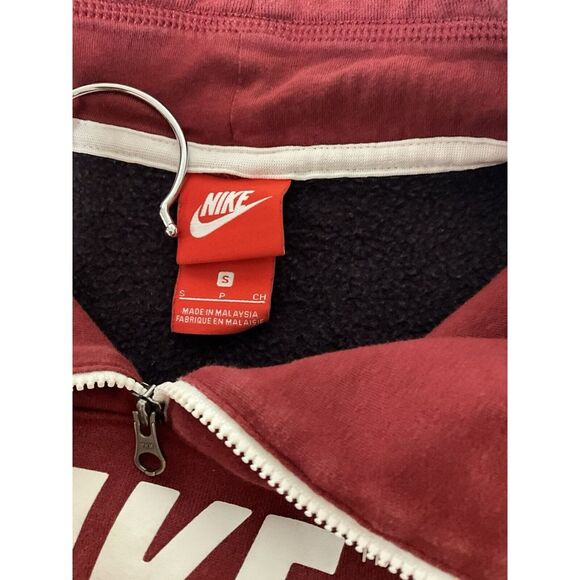 Nike Womens Pullover Sweatshirt‎ Size Small Red/Burgundy Colorblock Retro Style - Picture 7 of 7